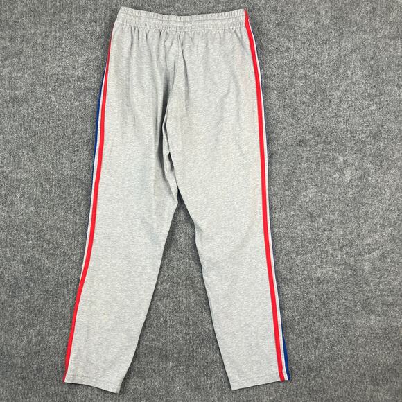 Adidas Track Pants Mens L Gray Joggers 3-Stripes Logo Drawstring Cuffed Athletic - Picture 9 of 11